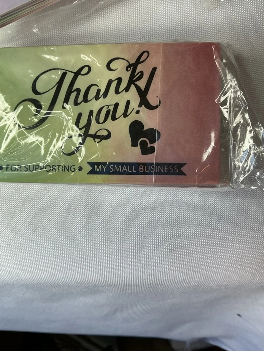 ★ 25 Rainbow Pastel Thank You Cards Customer Appreciation